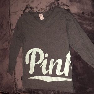 Victoria’s Secret pink long sleeve gray shirt